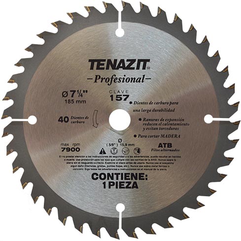 SIERRA P/MADERA 7 1/4x5/8 40 DTS. C.157 SP