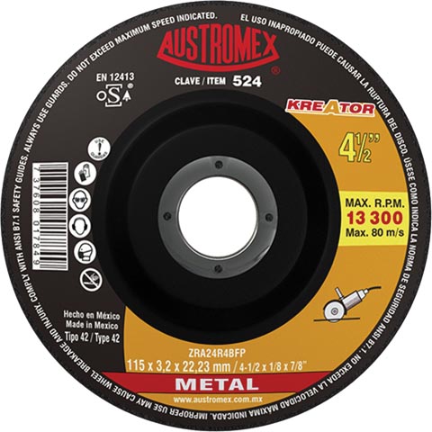 DISCO P/CORTE METAL 4 1/2X1/8X7/8 T27 C.524 AUSTROMEX
