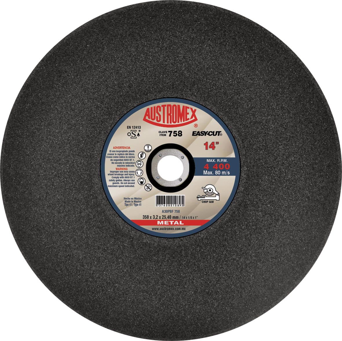 DISCO P/CORTE METAL 14X7/64X1 C.758 AUSTROMEX SP