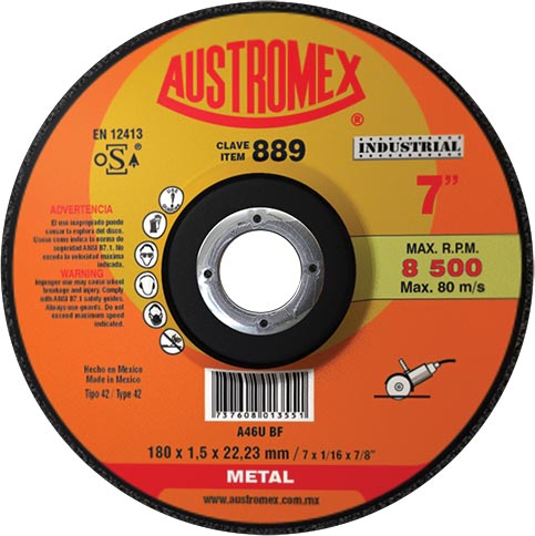 DISCO P/CORTE D/METAL 7X0.060X7.8 C.889 AUSTROMEX