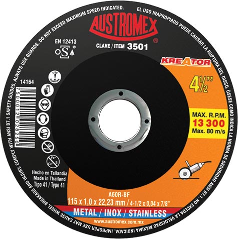 DISCO DE CORTE 115X1X22.23 MM KREATOR DOS EN UNO 3501 A...