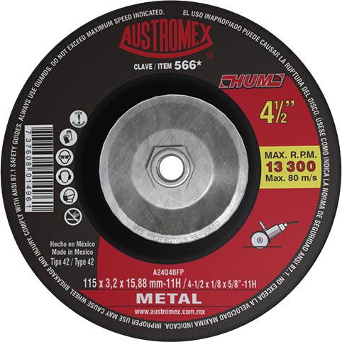 DISCO P/CORTE METAL C/ADAP 4 1/2X1/8 C -566 AUSTROMEX