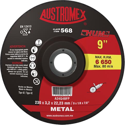 D DISCO P/CORTE METAL 9X1/8 HUM 568 AUSTROMEX