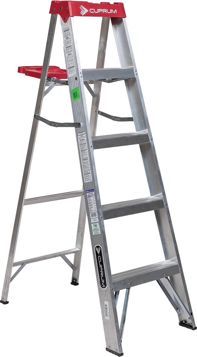 ESCALERA TIJERA C231205N / C238005S ALUMINIO B/ROJA DUOMAX