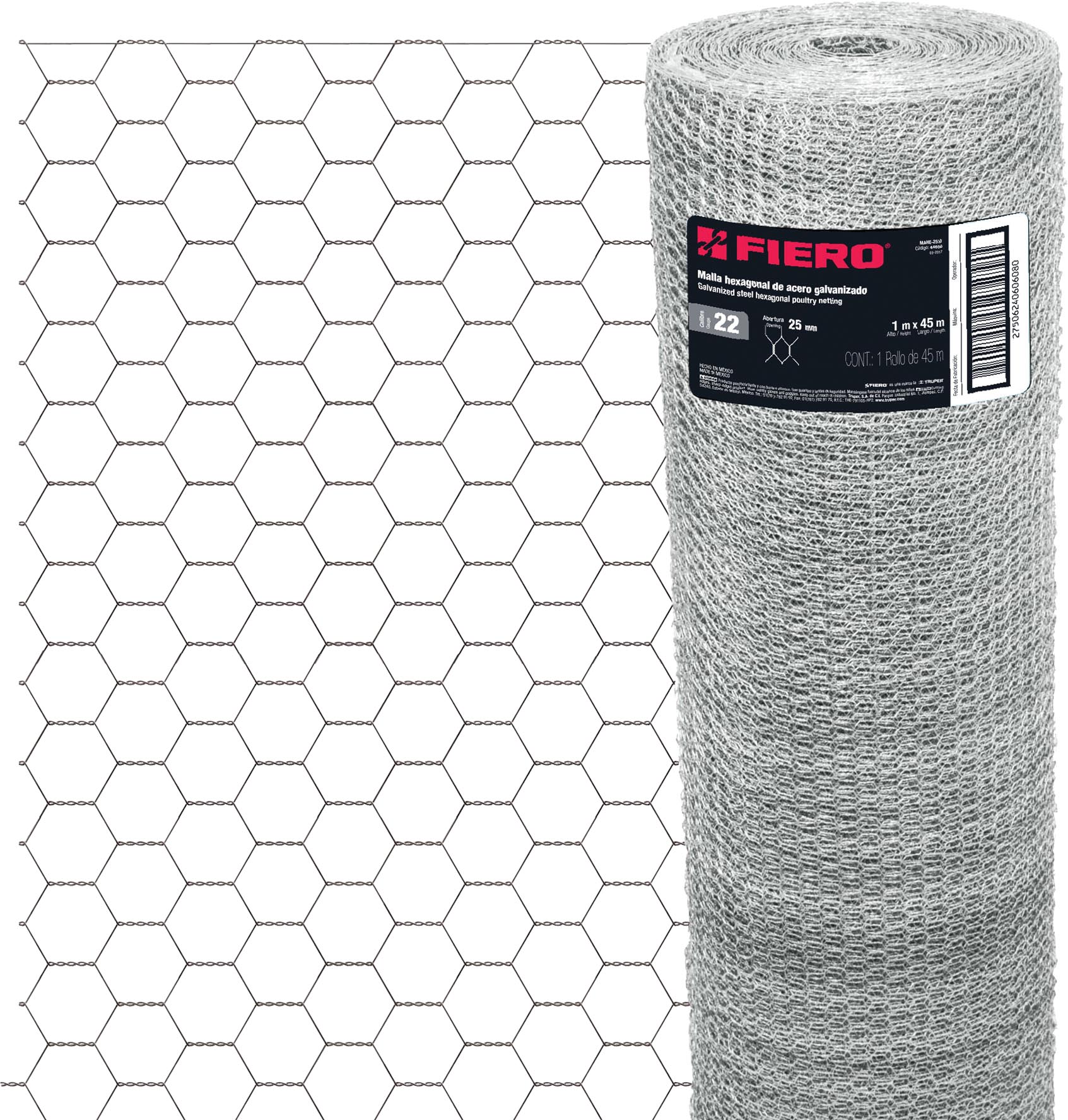 MALLA HEXAGONAL MAHE2510 POLLERA 1X25x45M.FIERO  44656