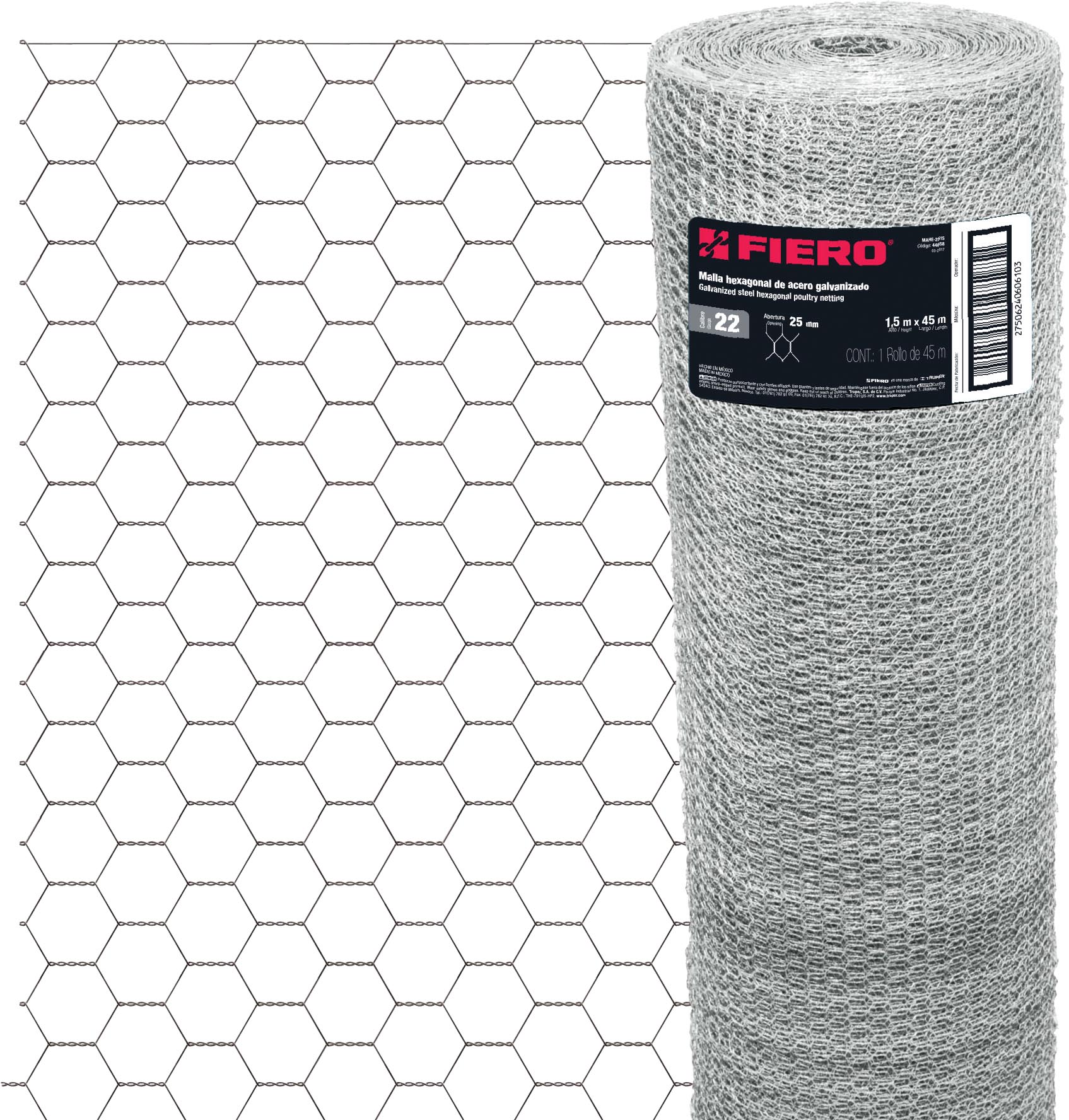 MALLA HEXAGONAL MAHE2515 POLLERA 1.5X25X45M FIERO