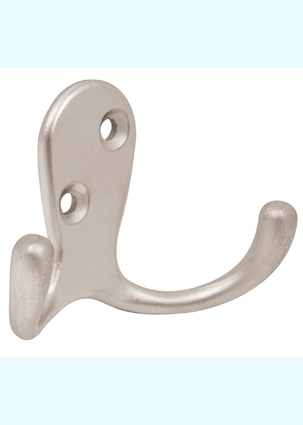 GANCHO PEPU1C TIPO PERCHERO DOBLE P/PUERTA NIQUEL SATINADO