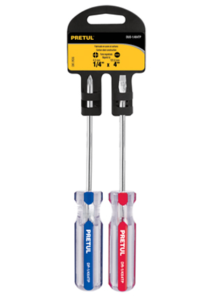 DESARMADOR DUO1/4x4TP JGO.2 MGO/PVC PRETUL