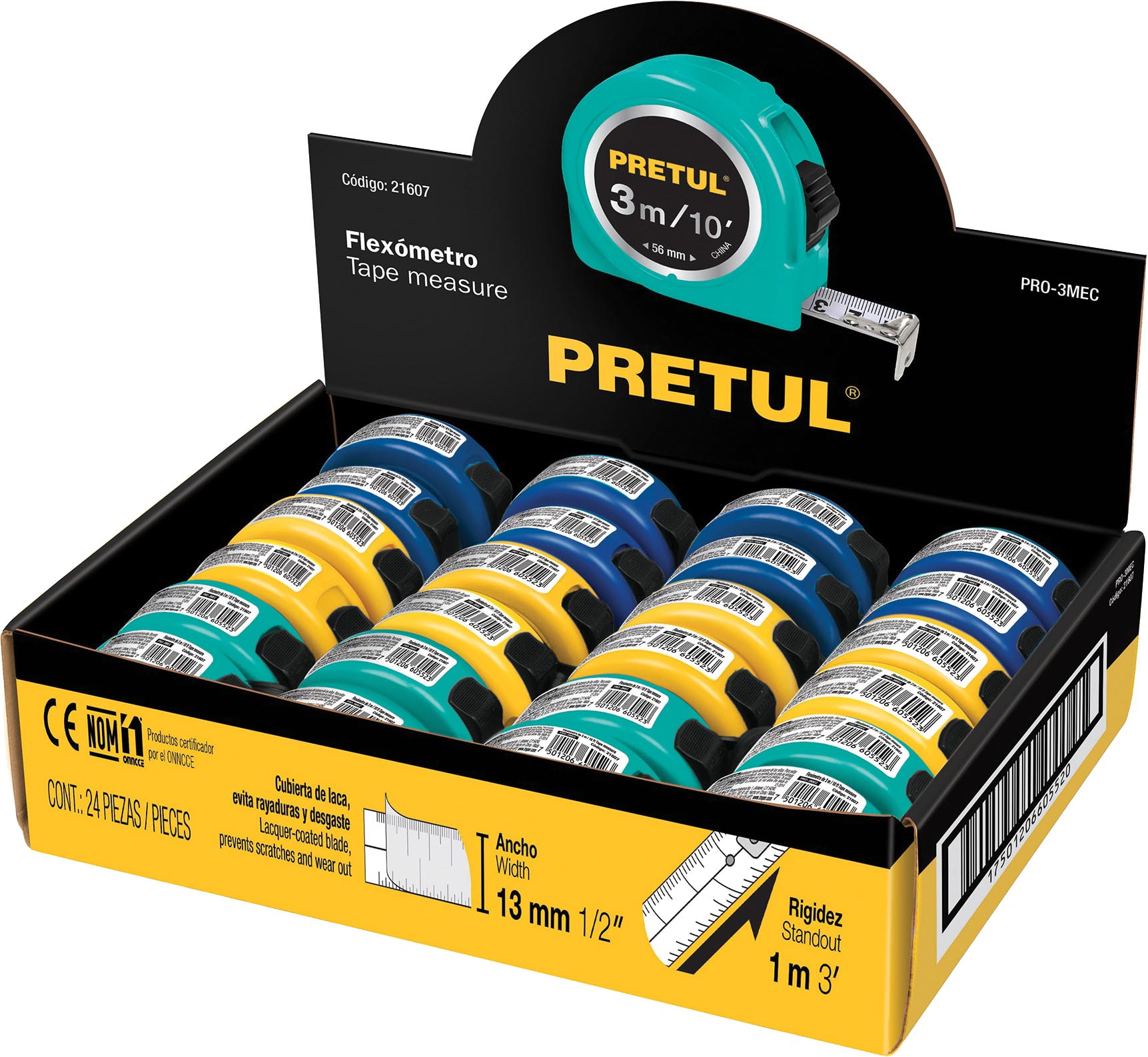 FLEXOMETRO PRO3MEC TARJETA COLOR PRETUL