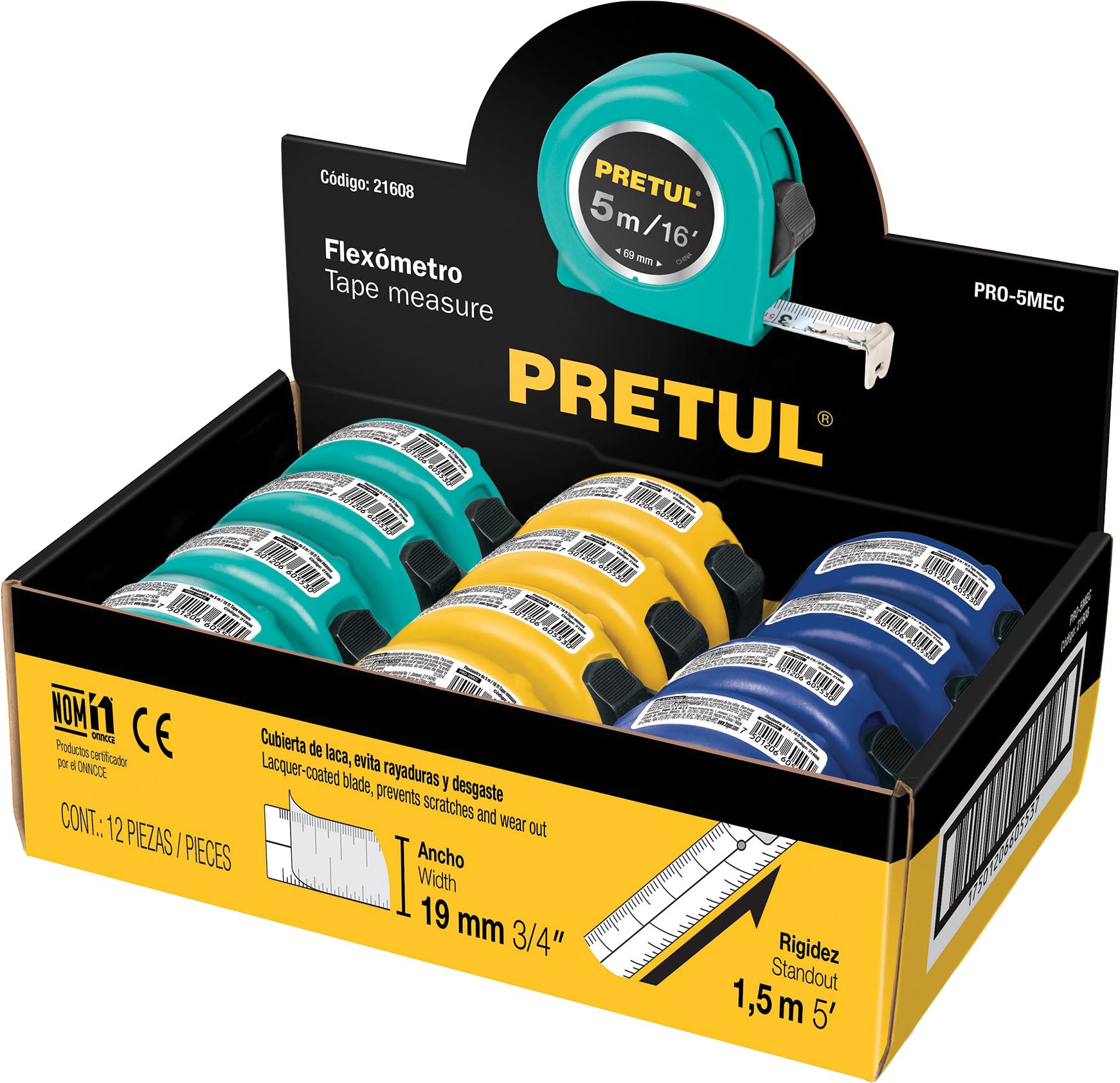 FLEXOMETRO PRO5MEC TARJETA COLOR PRETUL 21608