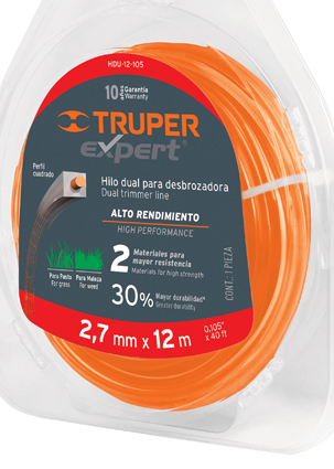 HILOS DUAL HDU12105 P/DEBROZADORA 2.7 MM 12 MTS TRUPER