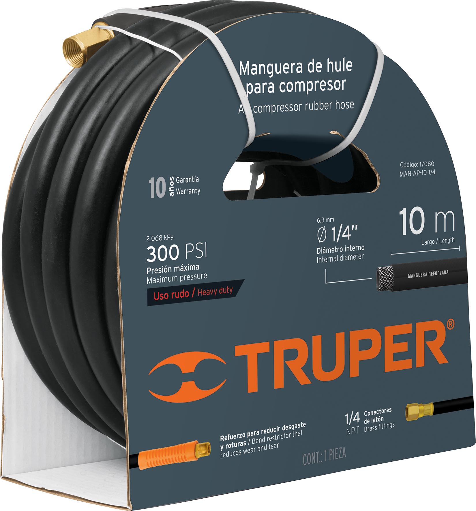 MANGUERA MANAP101/4 P/COMP.A/PRESION 10M TRUPER