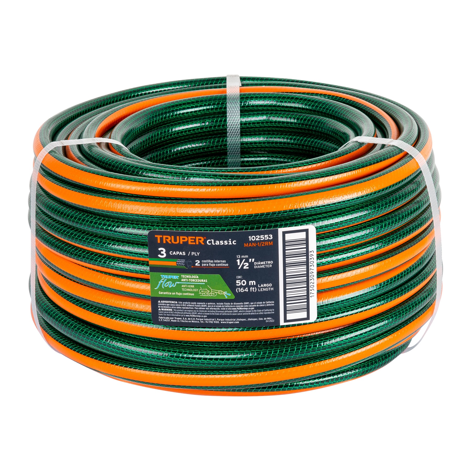 MANGUERA MAN1/2RM 3 CAPAS 1/2 ROLLO 50M TRUPER 102553 SP