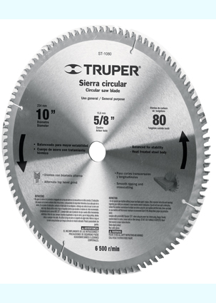 SIERRA ST1040E P/MADERA 10 x 1 40 DENTES TRUPER /TC2332