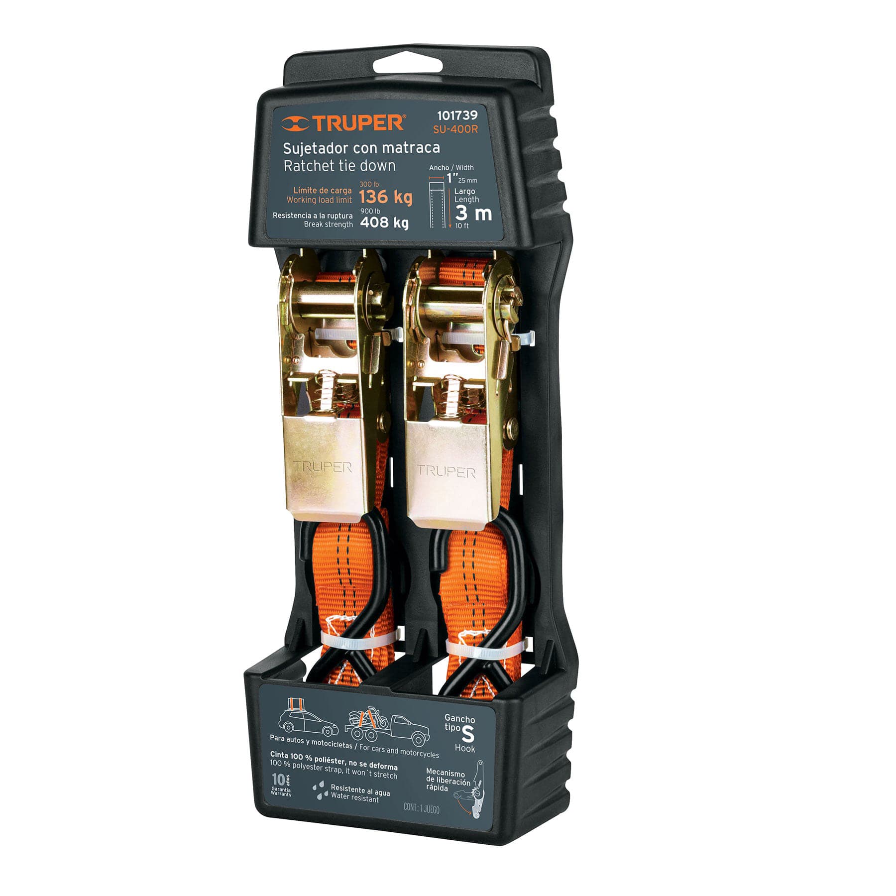 SUJETADORES SU400R C/MATRACA 2 PZAS TRUPER 101739