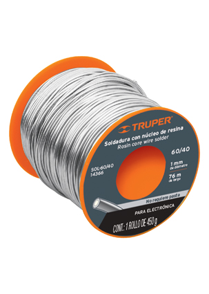 SOLDADURA SOL60/40 ELECTRONICA 1MM R/450 GRS.TRUPER