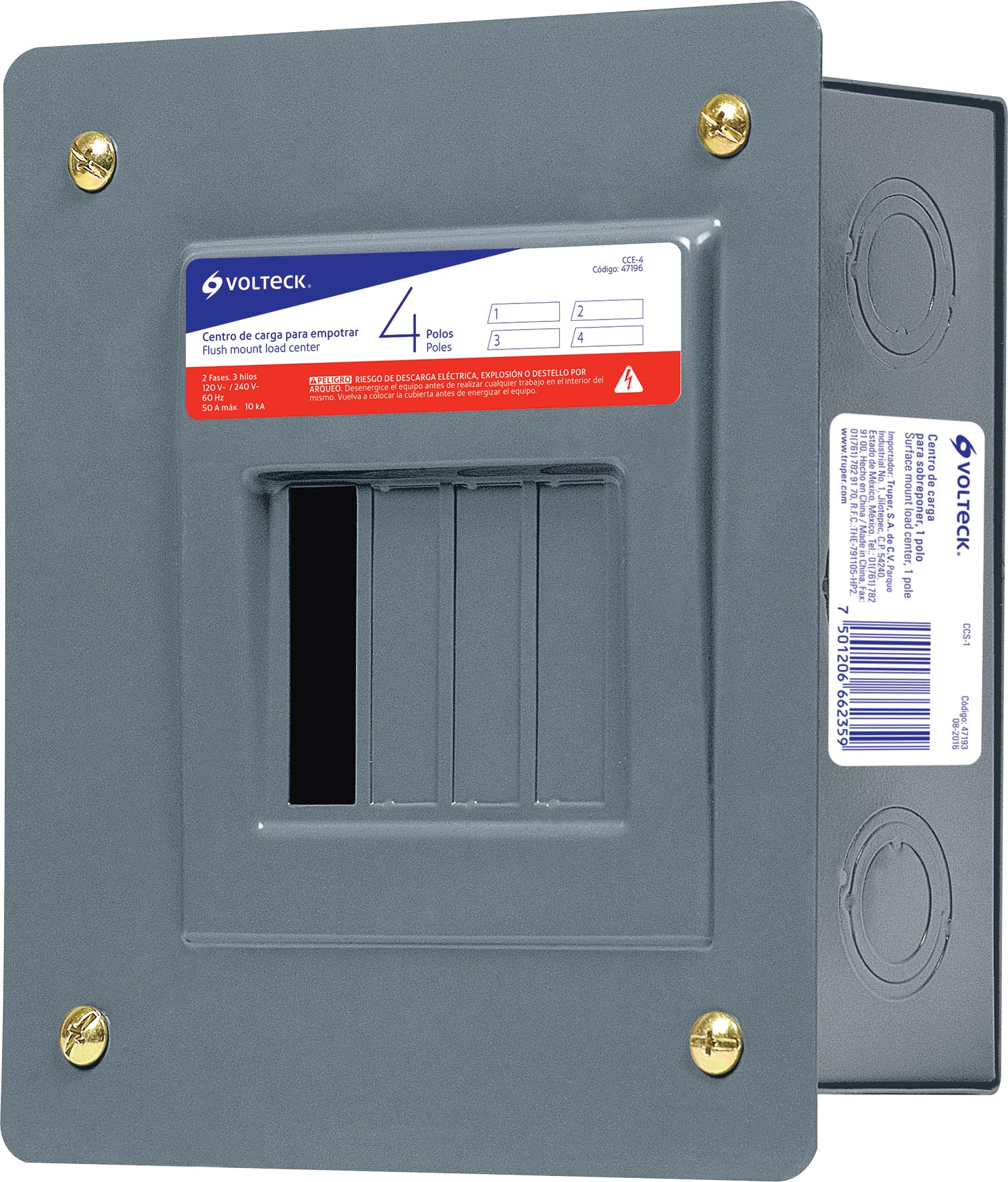 CENTRO CCE4 DE CARGA EMPOTRAR 4 UNIDADES VOLTECK