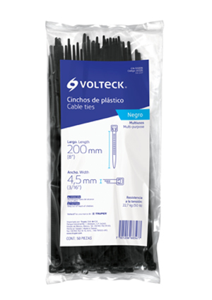 CINCHO CIN5030N D/PLASTICO NEGRO B/50 VOLTECK FU0281 44328