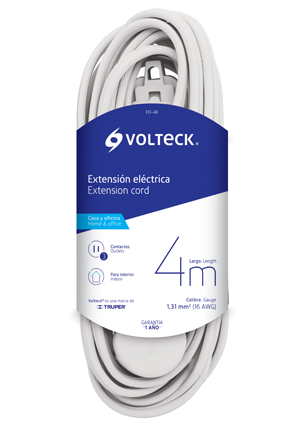 EXTENSION ED8B ELECTRICA BLANCA 8 M CLAVIJA PLANA VOLTECK