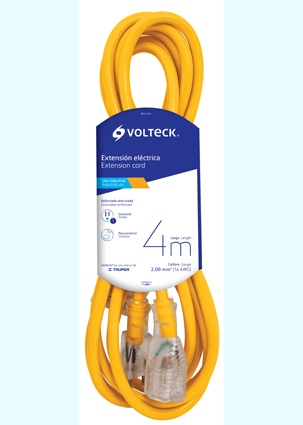 EXTENSION ERA4X14 ELECTRICA USO RUDO 4 MTS. AMAR. VOLTECK