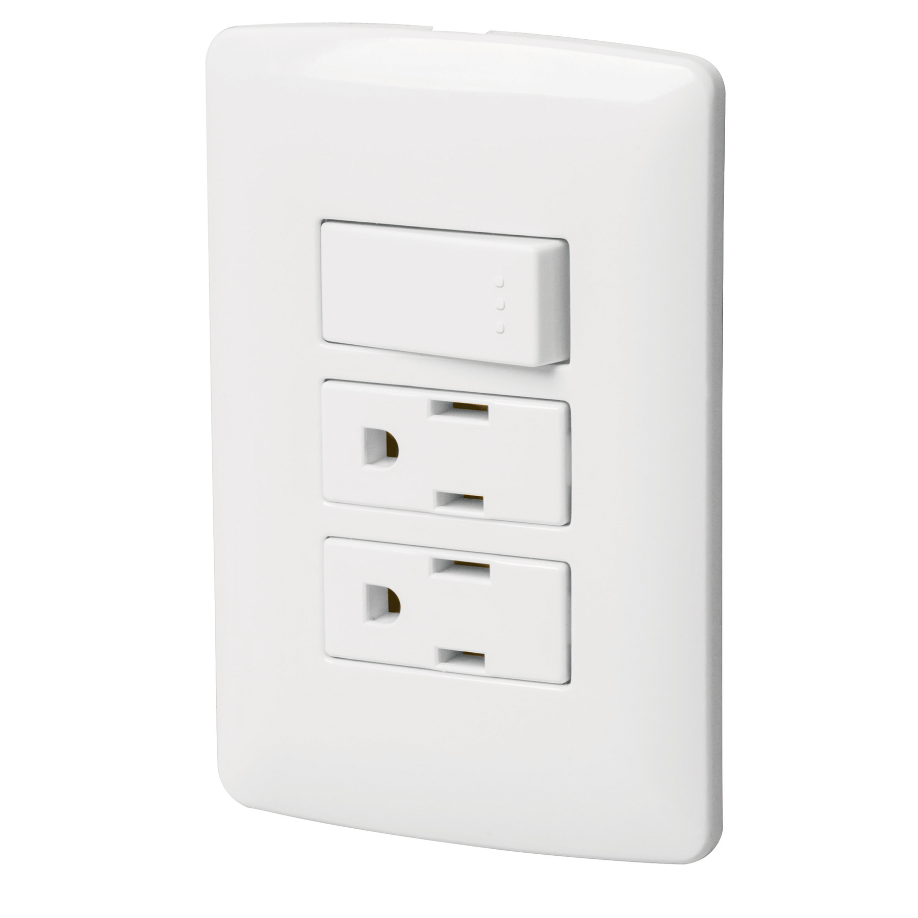 PLACA ARMADA PAAPCOI3B 2 CONTACTOS E INTERRUPTOR BLANCO