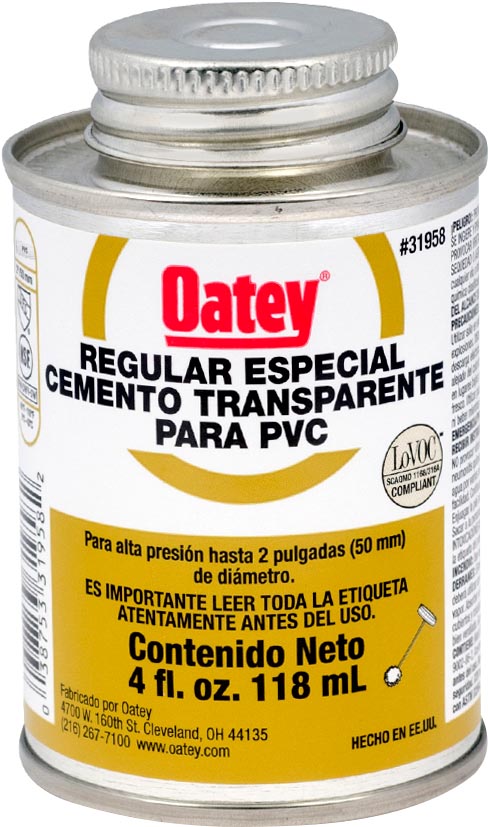 CEMENTO P/PVC REG. CLARO BOTE 4 OZ OATEY 32353MX