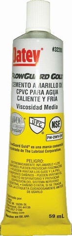 CEMENTO P/CPVC AMAR. GOLD TUBO 2 OZ OATEY 32427MX