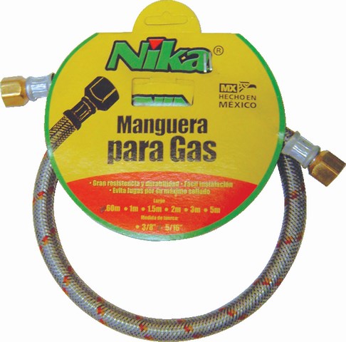 MANGUERA P/GAS 5/16 X 60 CMS ALUMINIO NIKA
