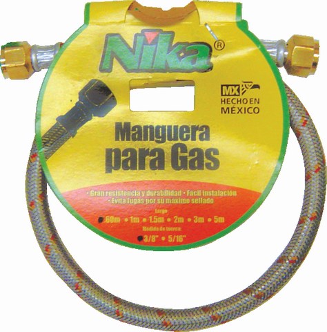 MANGUERA P/GAS 3/8 X 60 CMS ALUMINIO NIKA