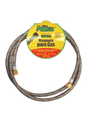 MANGUERA P/GAS 3/8 X 2 MTS ALUMINIO NIKA