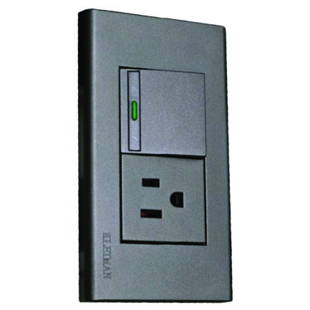 PLACA GRIS ARMADA 1 APAGADOR 1 CONTACTO PLA1A1C KLEY