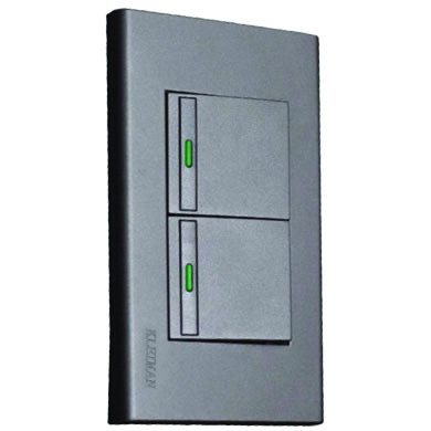 PLACA GRIS ARMADA 2 APAGADORES PLA2A36 KLEY
