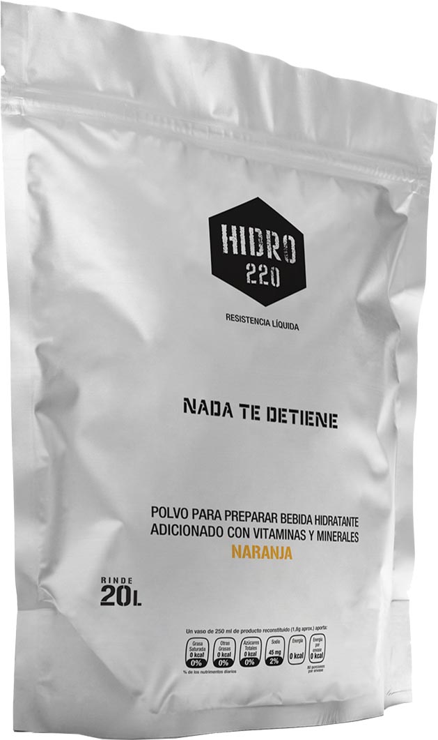 BEBIDA HIDRO 220 SOBRE RINDE 20 LITROS SABOR NARANJA