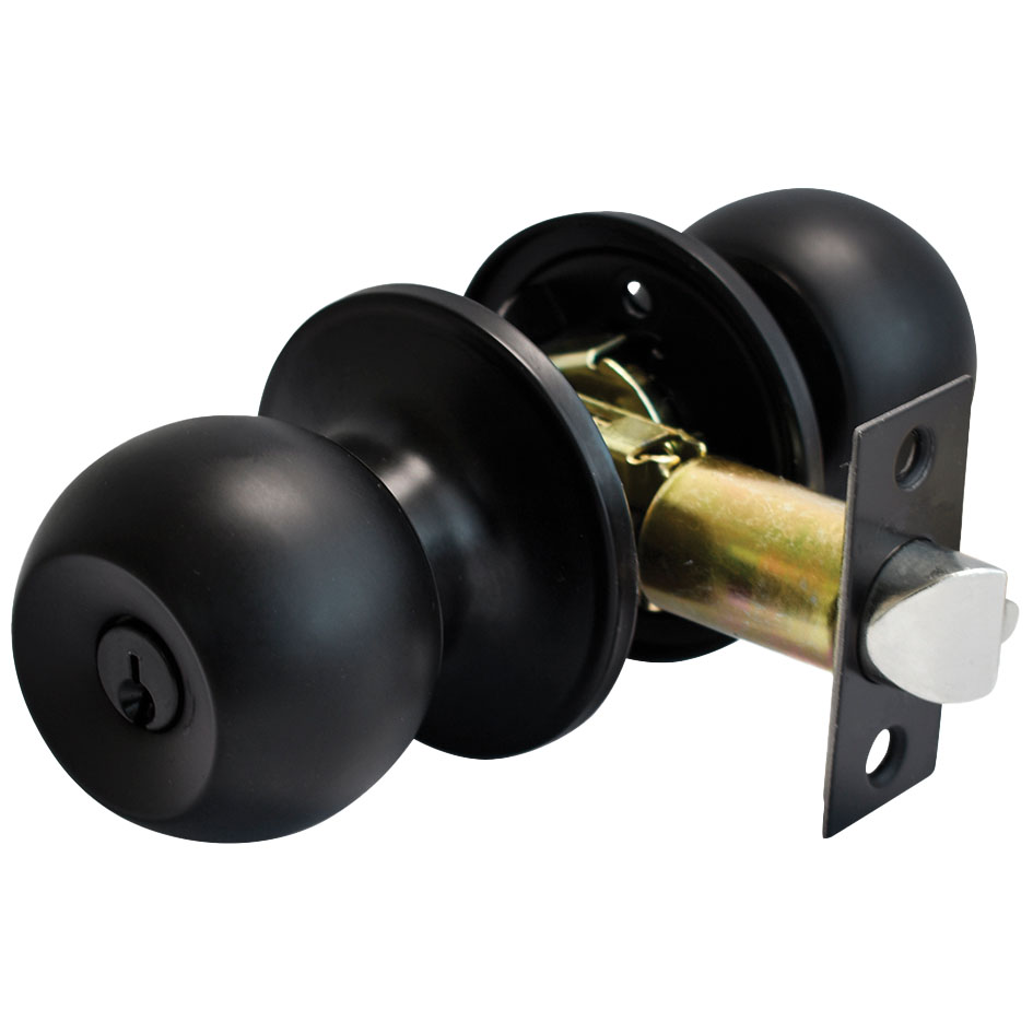 CERRADURA 6628 PERILLA BARZA TUBULAR C/LLAVE NEGRO DEXTER