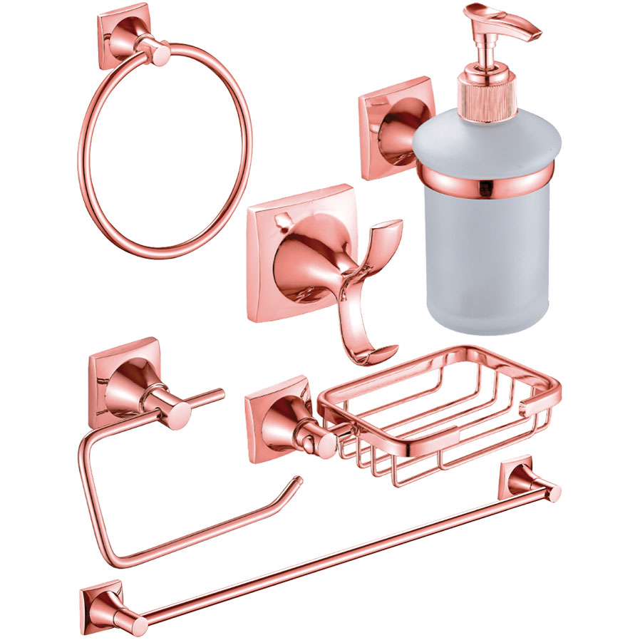 JGO.ACCESORIOS P/BANO 6 PZ DORADO ACC010 MEER CNX
