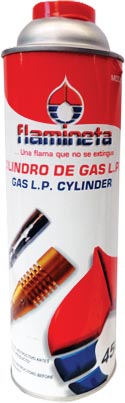 TANQUE D/GAS DESECHABLE P/SOPLETE 450ML FLTANSOPLESTD