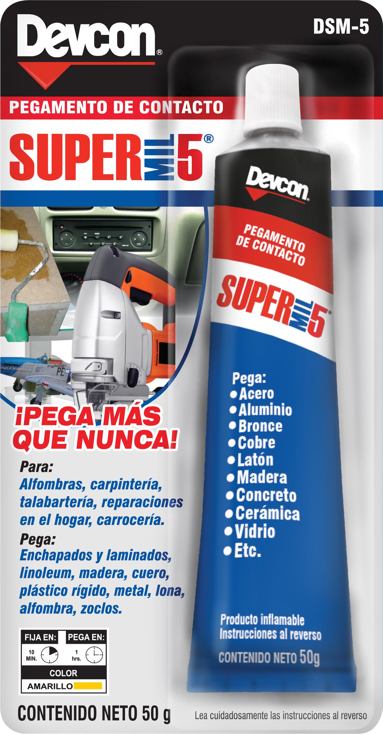 ADHESIVO PEGAMENTO DE CONTACTO SUPER MIL 5 50 GRS. DSM5