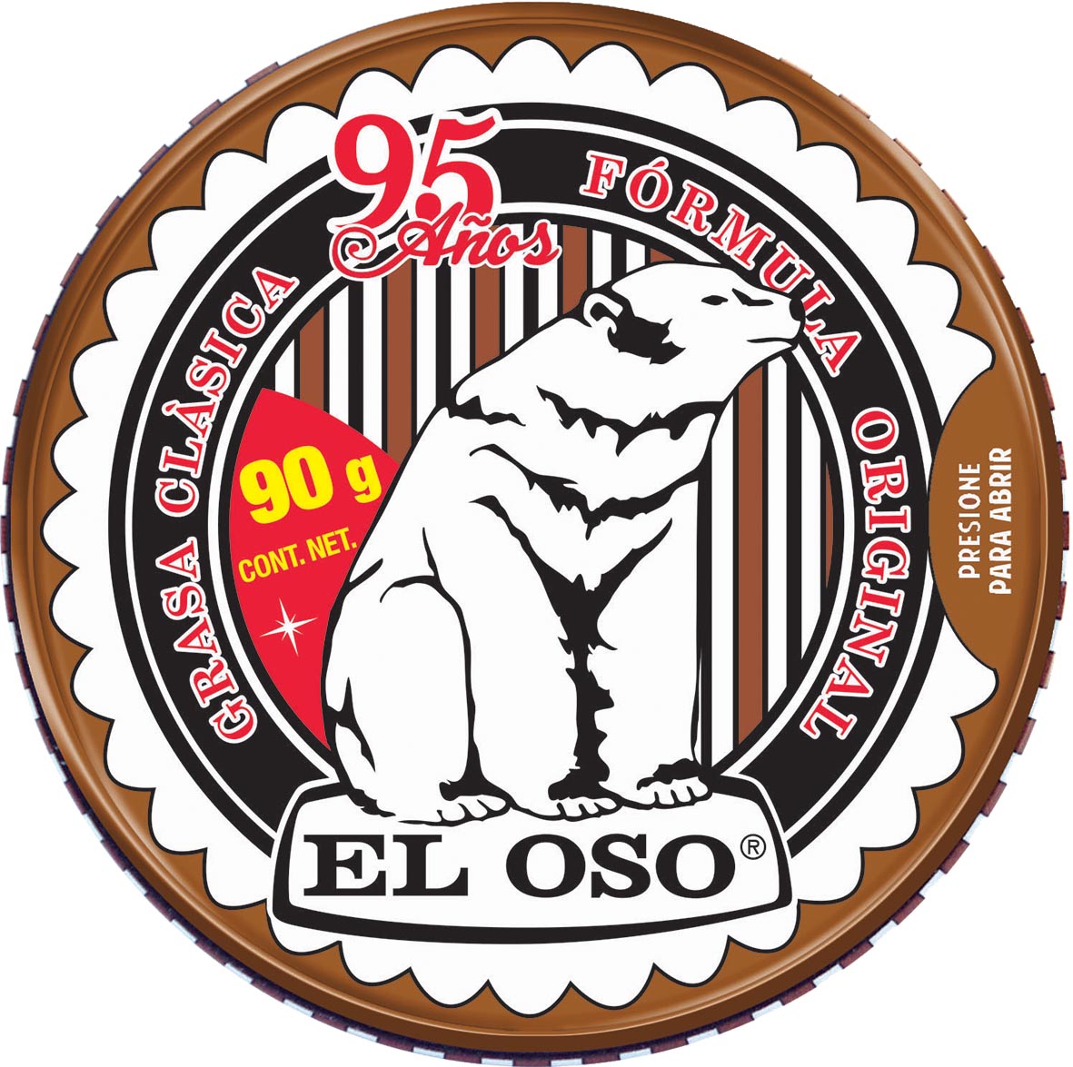 GRASA EL OSO DE 90 GRS. CAFE CLARO 8086