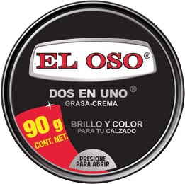GRASA CREMA EL OSO 2 EN 1 DE 90 GRS. NEGRA 8014