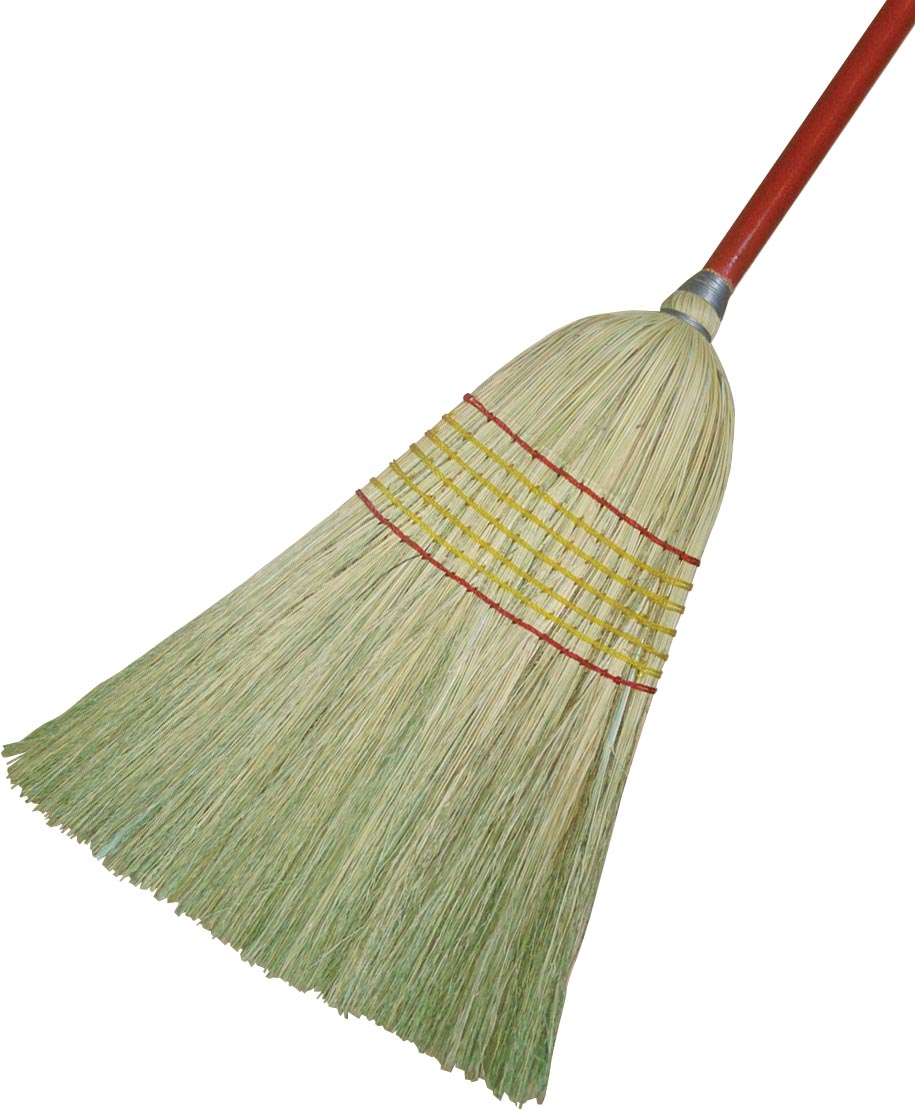 ESCOBA 7 HILOS CHICA M/NARANJA