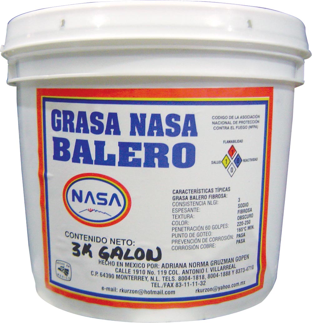 GRASA P/BALERO CUBETA 3 KGS. GALON NASA