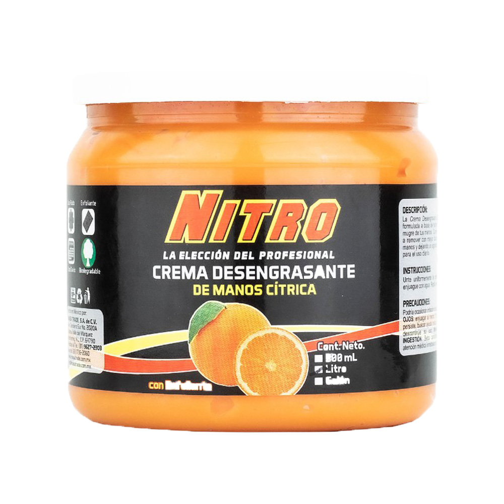 CREMA DESENGRASANTE DE MANOS CITRICA LITRO NITRO