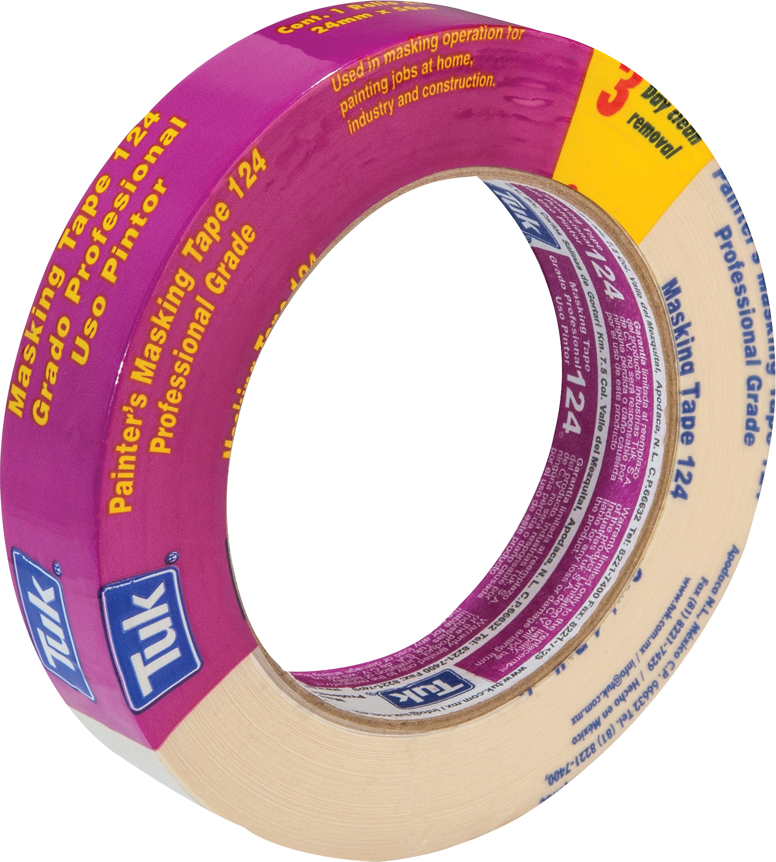 CINTA MASKING 1X50MTS T.124 MORADA TUK
