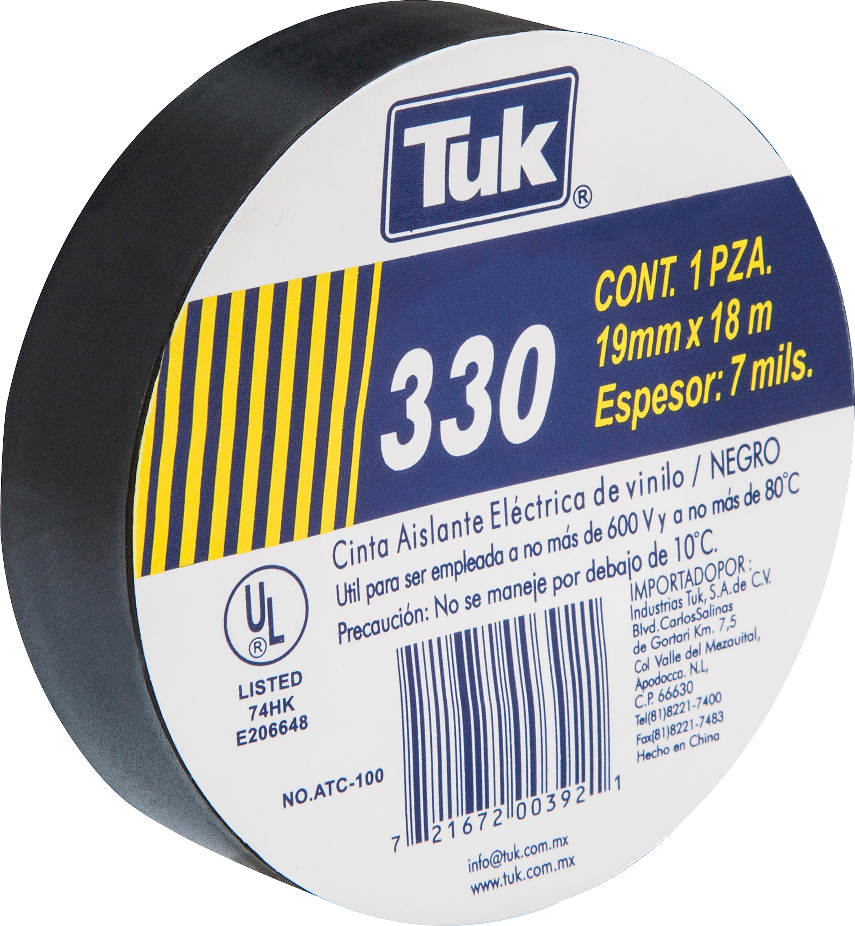 CINTA D/AISLAR 330NE 3/4 X18 MTS NGA ELECTRICA PZA. TUK